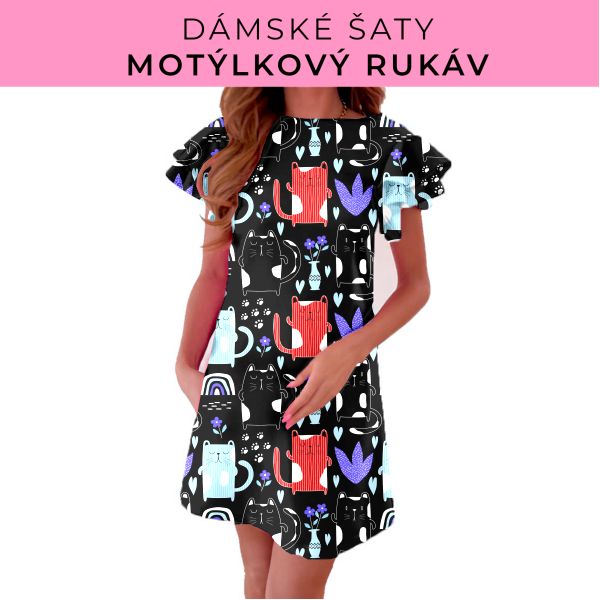 DÁMSKÝ střih - šaty s motýlkovým rukávem