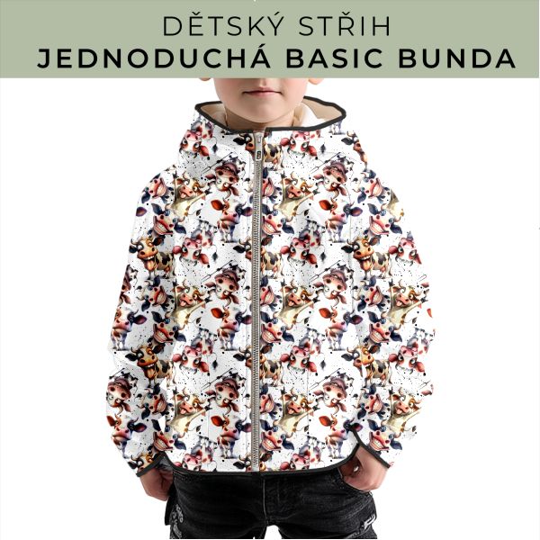 Dětský střih - jednoduchá dětská BASIC  bunda