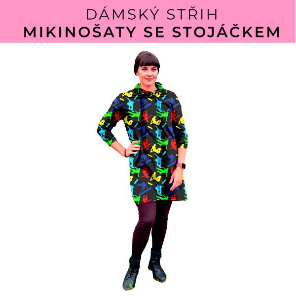 Dámský střih - mikinové šaty se stojáčkem