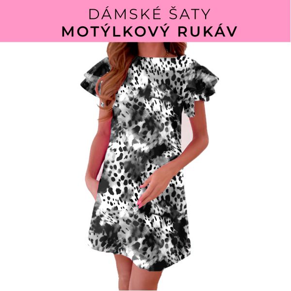 DÁMSKÝ střih - šaty s motýlkovým rukávem