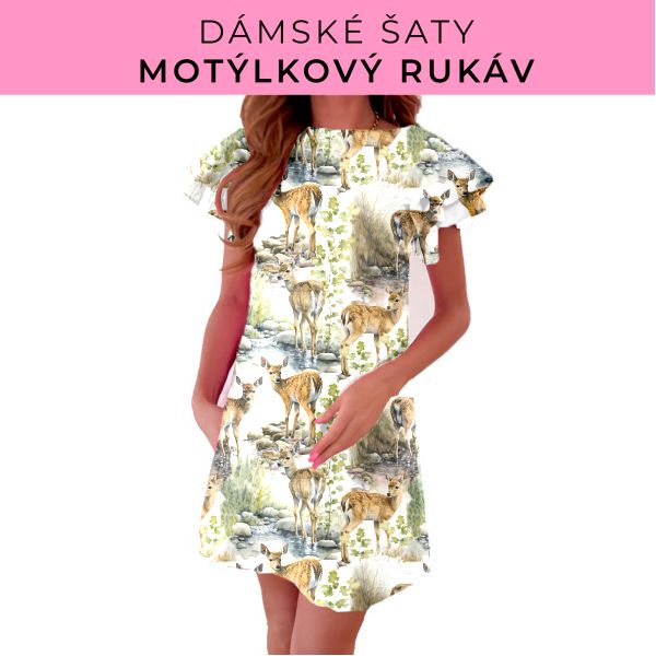 DÁMSKÝ střih - šaty s motýlkovým rukávem