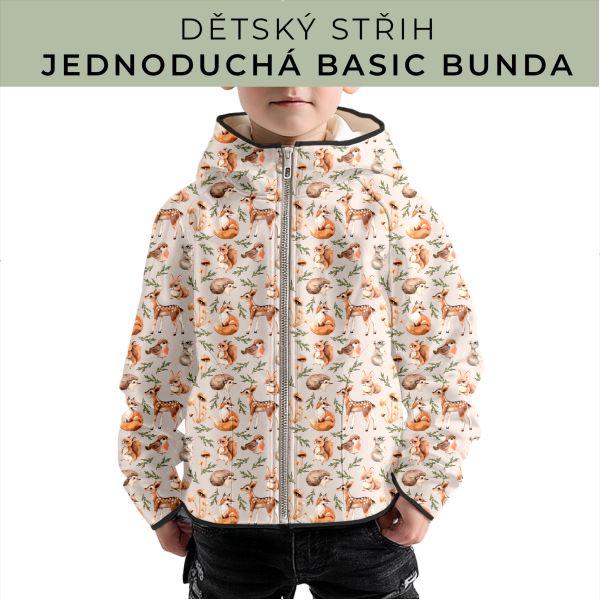 Dětský střih - jednoduchá dětská BASIC  bunda