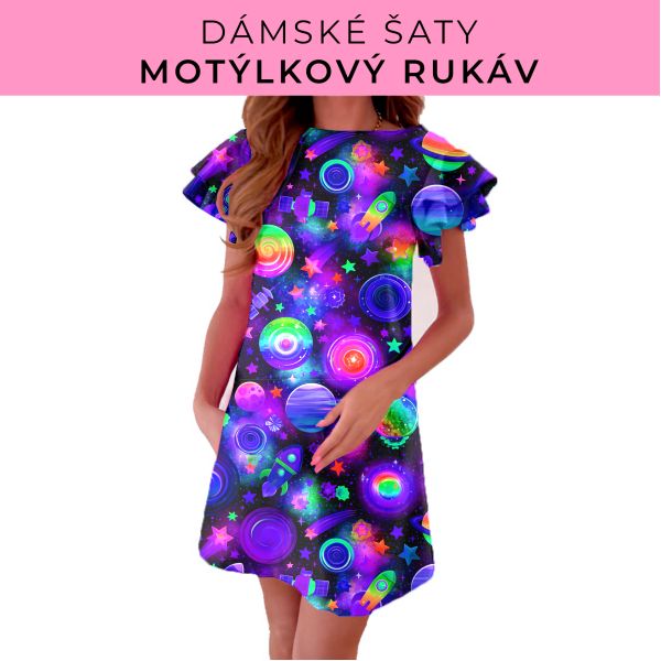 DÁMSKÝ střih - šaty s motýlkovým rukávem