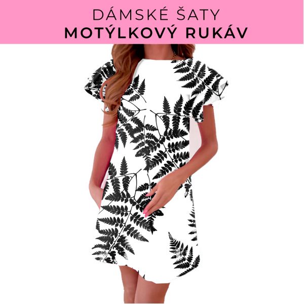 DÁMSKÝ střih - šaty s motýlkovým rukávem