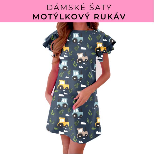 DÁMSKÝ střih - šaty s motýlkovým rukávem