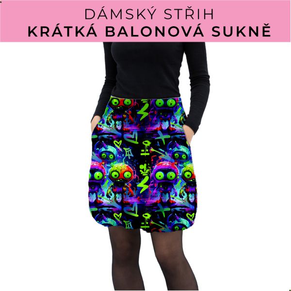 Dámský střih - balonová krátká sukně