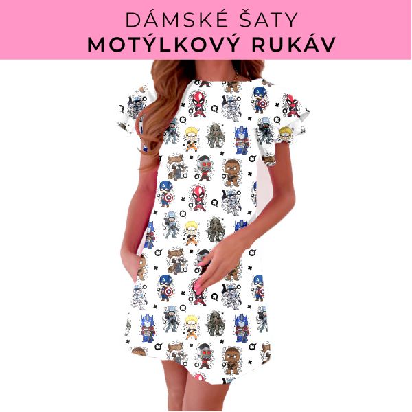 DÁMSKÝ střih - šaty s motýlkovým rukávem