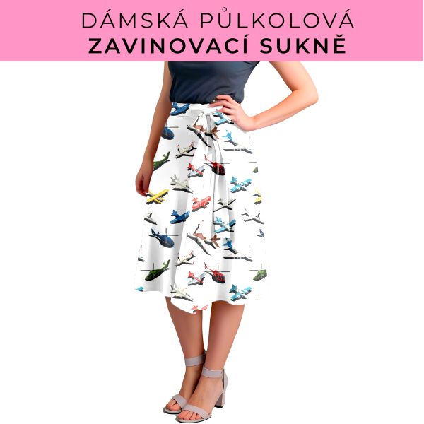 Dámská půlkolová zavinovací sukně