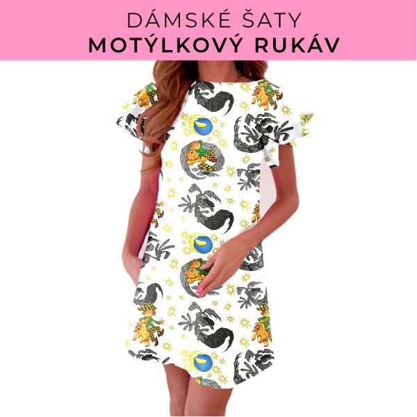 DÁMSKÝ střih - šaty s motýlkovým rukávem