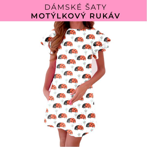 DÁMSKÝ střih - šaty s motýlkovým rukávem
