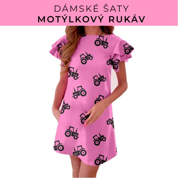 DÁMSKÝ střih - šaty s motýlkovým rukávem