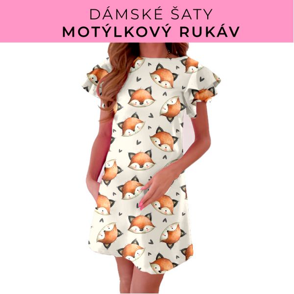 DÁMSKÝ střih - šaty s motýlkovým rukávem