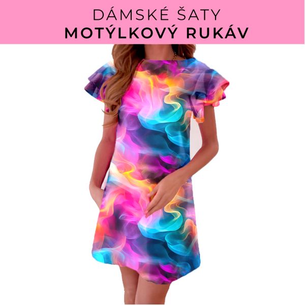 DÁMSKÝ střih - šaty s motýlkovým rukávem