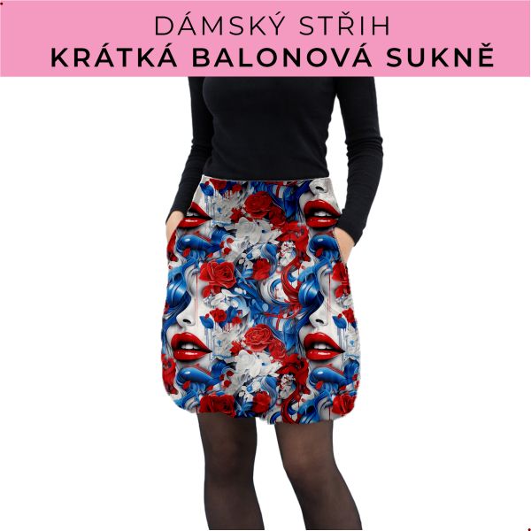 Dámský střih - balonová krátká sukně