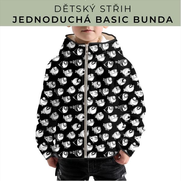 Dětský střih - jednoduchá dětská BASIC  bunda