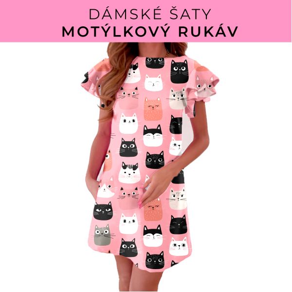 DÁMSKÝ střih - šaty s motýlkovým rukávem