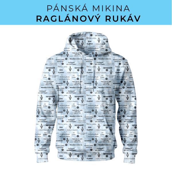 PÁNSKÝ střih - mikina raglan ZÁKLADNÍ s kapucí