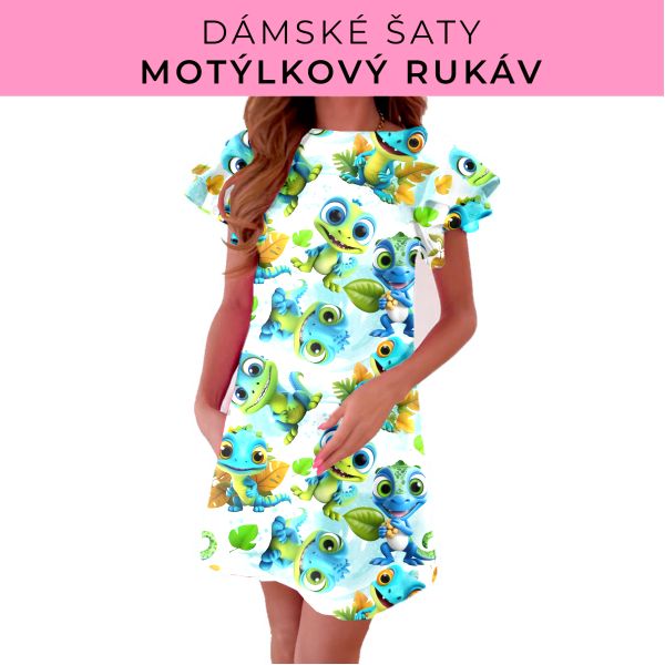 DÁMSKÝ střih - šaty s motýlkovým rukávem