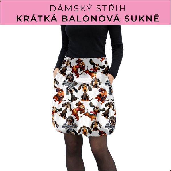 Dámský střih - balonová krátká sukně