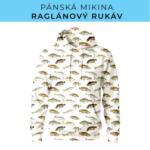 PÁNSKÝ střih - mikina raglan ZÁKLADNÍ s kapucí