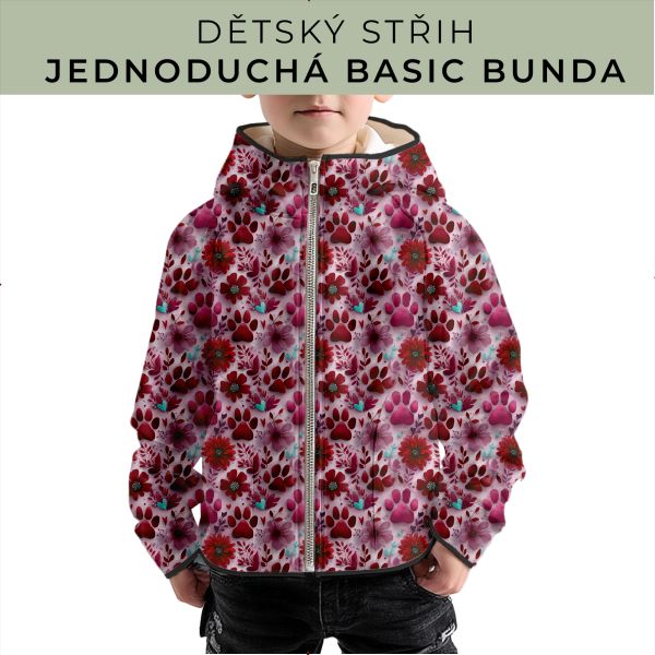 Dětský střih - jednoduchá dětská BASIC  bunda