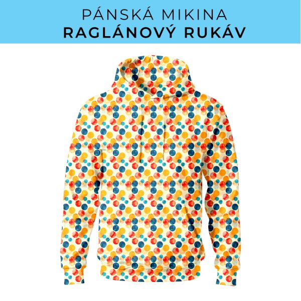 PÁNSKÝ střih - mikina raglan ZÁKLADNÍ s kapucí