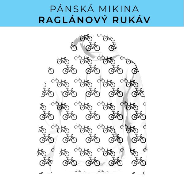 PÁNSKÝ střih - mikina raglan ZÁKLADNÍ s kapucí