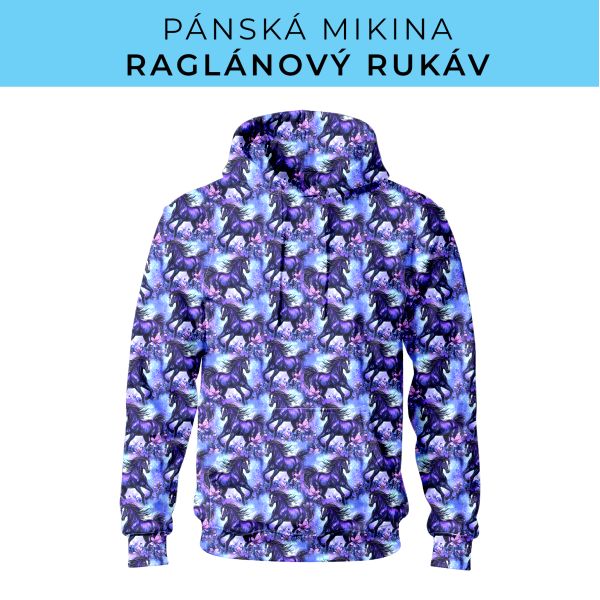 PÁNSKÝ střih - mikina raglan ZÁKLADNÍ s kapucí