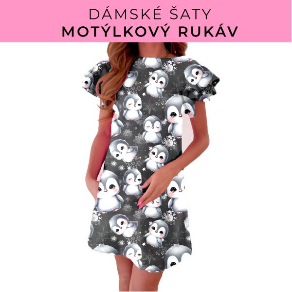 DÁMSKÝ střih - šaty s motýlkovým rukávem