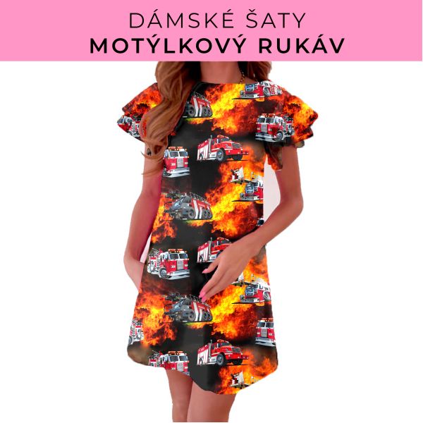 DÁMSKÝ střih - šaty s motýlkovým rukávem
