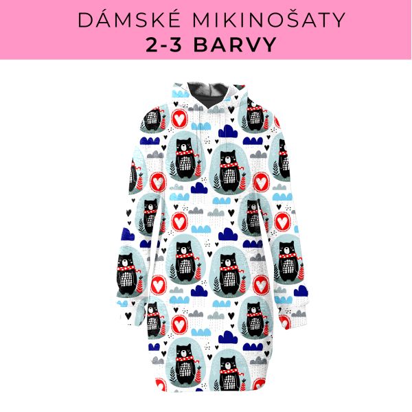 DÁMSKÝ střih - Mikinošaty 2-3 barvy