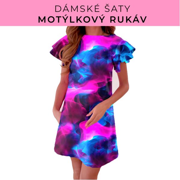 DÁMSKÝ střih - šaty s motýlkovým rukávem