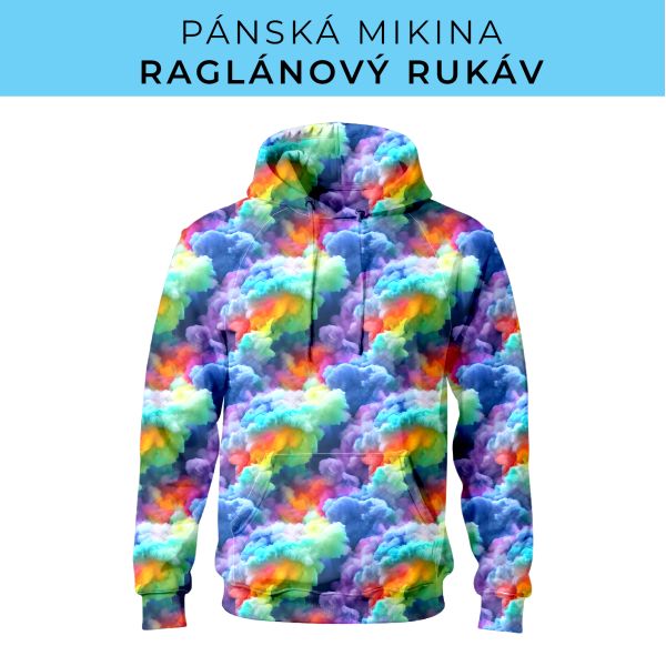 PÁNSKÝ střih - mikina raglan ZÁKLADNÍ s kapucí