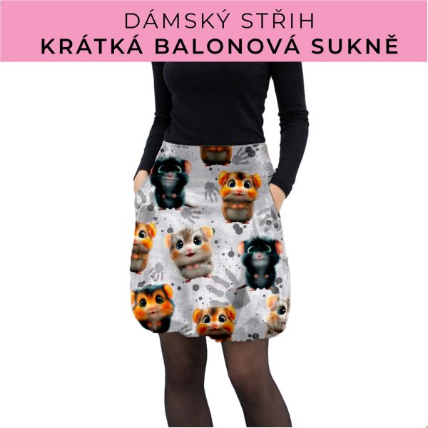 Dámský střih - balonová krátká sukně