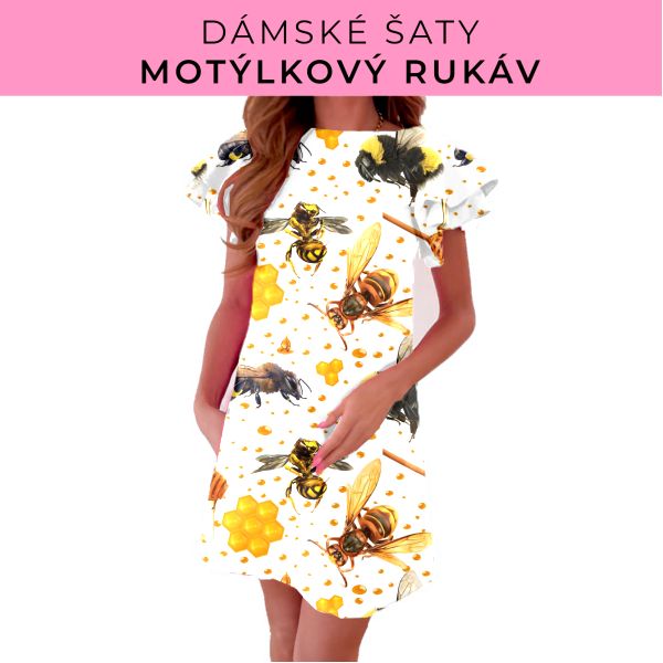 DÁMSKÝ střih - šaty s motýlkovým rukávem