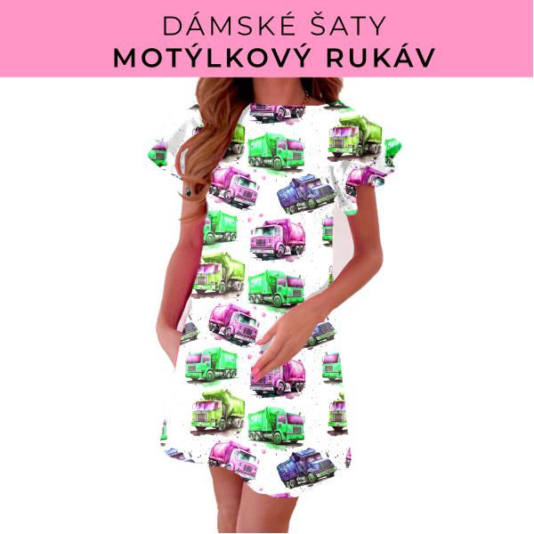 DÁMSKÝ střih - šaty s motýlkovým rukávem