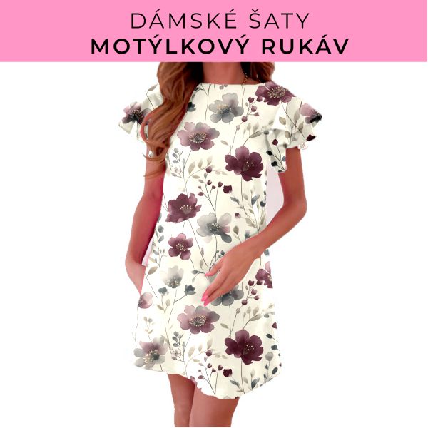 DÁMSKÝ střih - šaty s motýlkovým rukávem