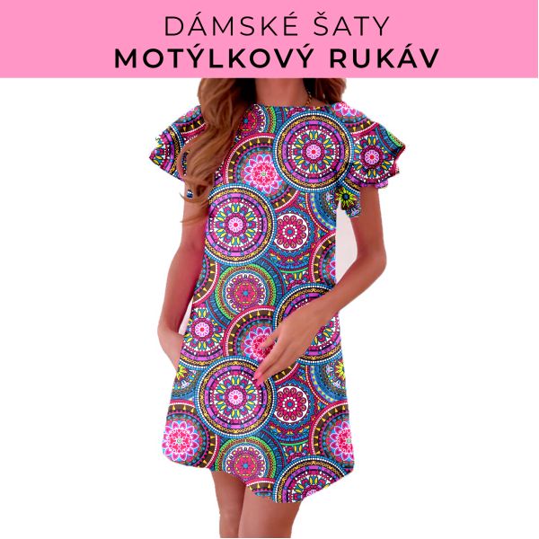 DÁMSKÝ střih - šaty s motýlkovým rukávem