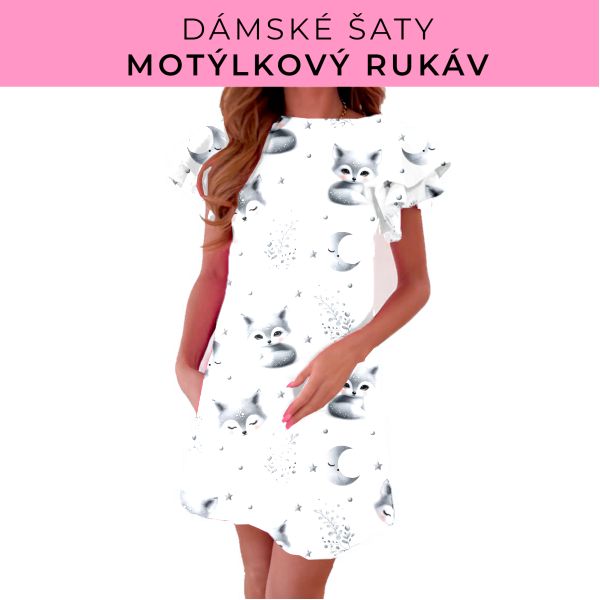 DÁMSKÝ střih - šaty s motýlkovým rukávem