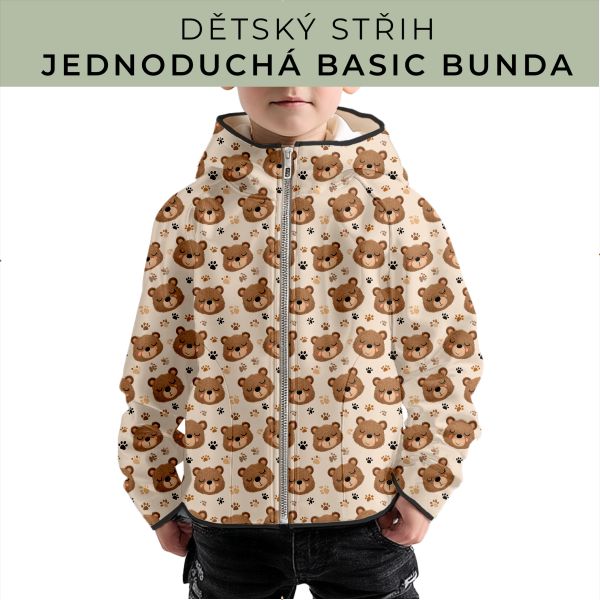 Dětský střih - jednoduchá dětská BASIC  bunda