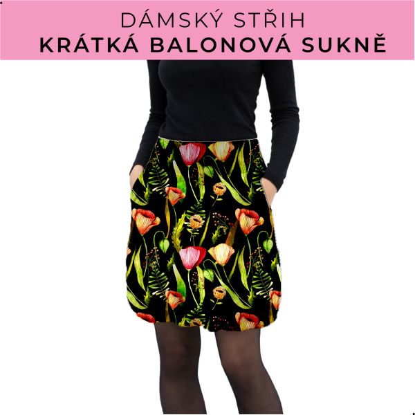Dámský střih - balonová krátká sukně