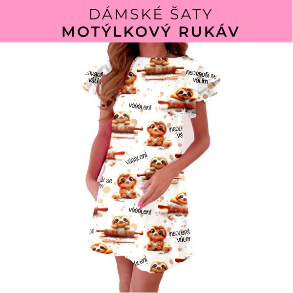 DÁMSKÝ střih - šaty s motýlkovým rukávem
