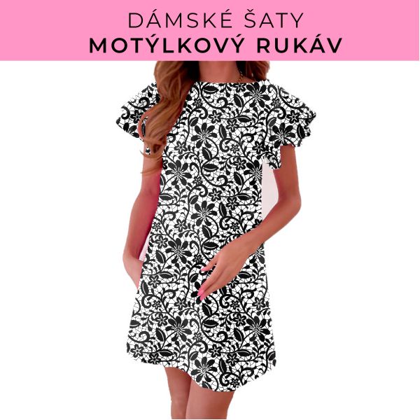 DÁMSKÝ střih - šaty s motýlkovým rukávem