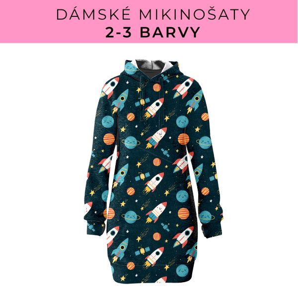 DÁMSKÝ střih - Mikinošaty 2-3 barvy