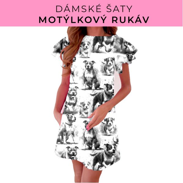 DÁMSKÝ střih - šaty s motýlkovým rukávem