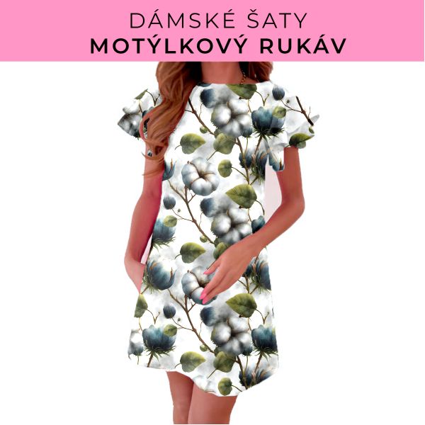 DÁMSKÝ střih - šaty s motýlkovým rukávem