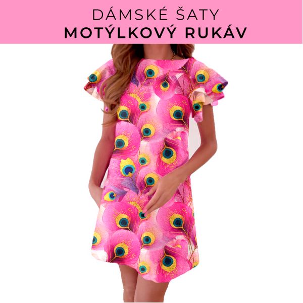 DÁMSKÝ střih - šaty s motýlkovým rukávem