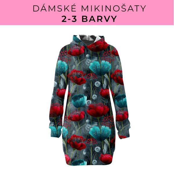 DÁMSKÝ střih - Mikinošaty 2-3 barvy