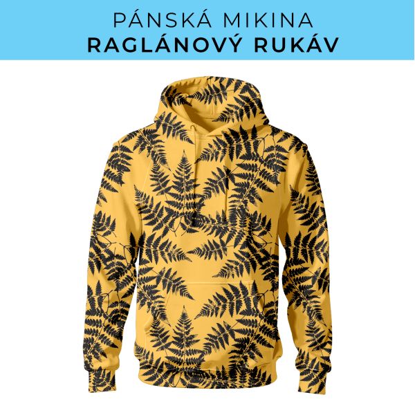 PÁNSKÝ střih - mikina raglan ZÁKLADNÍ s kapucí