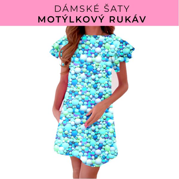 DÁMSKÝ střih - šaty s motýlkovým rukávem